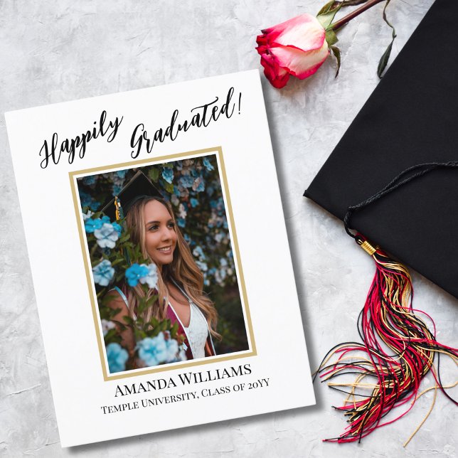 Modern,Custom Photo, QR Code,Graduation Invitation Postcard (Creator Uploaded)