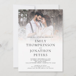 Modern Custom Photo QR Code Wedding Invitation