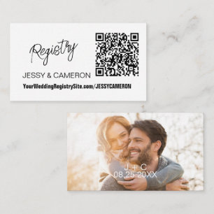 Modern Custom Photo QR Code Wedding Registry Enclosure Card