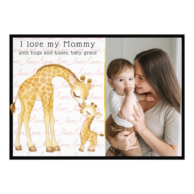 Modern Custom Photo Script 'I Love You - Mommy'  (Front)