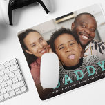 Modern Custom Photo Script 'We Love You - Daddy' Mouse Pad<br><div class="desc">Create your own mouse mat for dad as a Birthday or Father's Day Gift. This Modern design features a landscape photo of your choice, a dark overlay at the bottom with bold text DADDY combined with elegant white script 'we love you' over the top. Customize this product by adding a...</div>