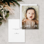 Modern Custom Photo Small Note Baby Shower  Thank You Card<br><div class="desc">Express your gratitude with the Modern Custom Photo Small Note Baby Shower Thank You card! Featuring a clean design and space for a personalized photo, this card is the perfect way to thank guests for celebrating your special day. Stylish and heartfelt, it’s a keepsake they’ll love. Featuring a handlettering style...</div>