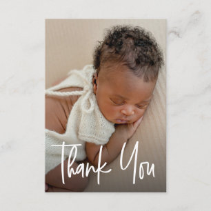 Modern Custom Photo Small Note Baby Shower Thank You Card