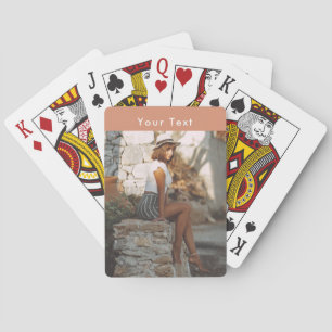 Modern Custom Photo & Text Terracotta   Playing Cards