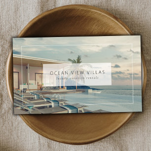 Modern Custom Photo Vacation Property Rental Business Card