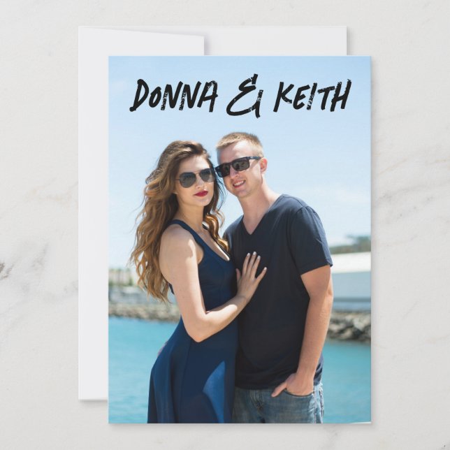 MODERN CUSTOM PHOTO WEDDING INVITATIONS (Front)