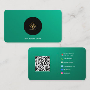 Modern Custom QR Code Business Card with Logo