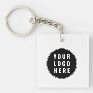 Modern Custom QR Code Minimalist Business Logo Keychain