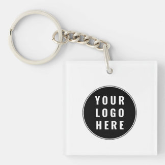 Modern Custom QR Code Minimalist Business Logo Keychain