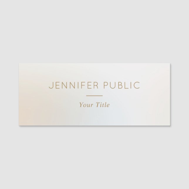 Modern Custom Rectangle Name Staff Employee Chic Tag (Front)
