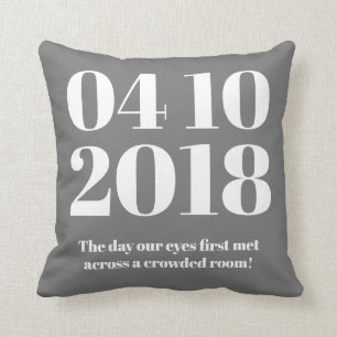 Modern Custom Special Date Throw Pillow