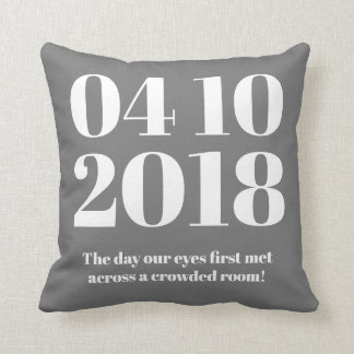 Modern Custom Special Date Throw Pillow