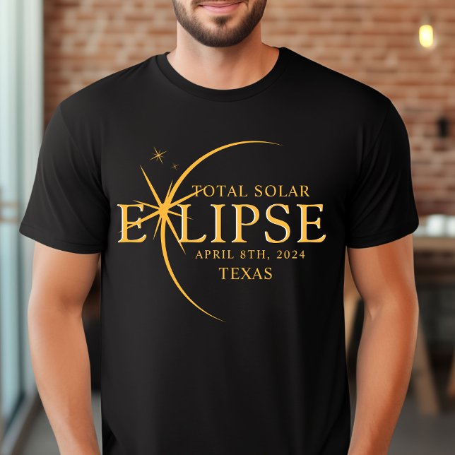 Modern Custom State 2024 Texas Total Solar Eclipse T-Shirt (Creator Uploaded)