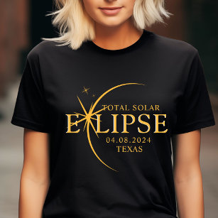 Modern Custom State Texas Total Solar Eclipse 2024 T-Shirt