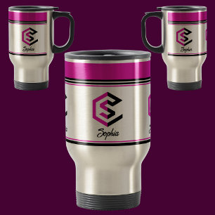 Modern Custom Stylish Name Monogram Letter (S) Travel Mug