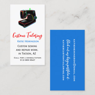 Modern Custom Tailoring Business Card