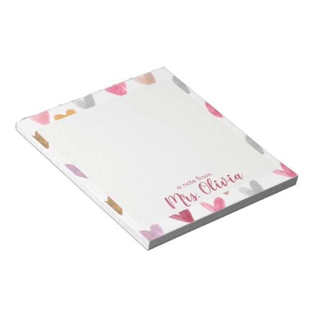 Modern Custom Teacher Desk Notepad (Angled)