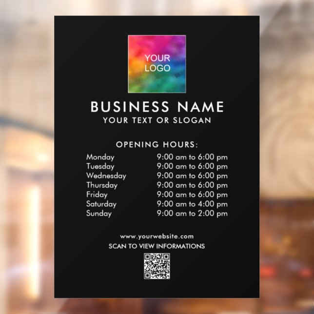 Modern Custom Template Business Logo QR Code Window Cling (Sheet 2)