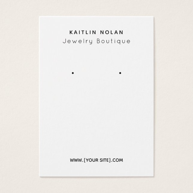 Modern Custom Text Earring Display Cards (Front)