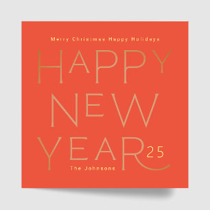 Modern Custom Text Happy New Years Editable Bold Holiday Card