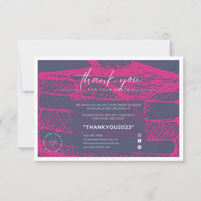 Modern Custom Thank You Card (Back)