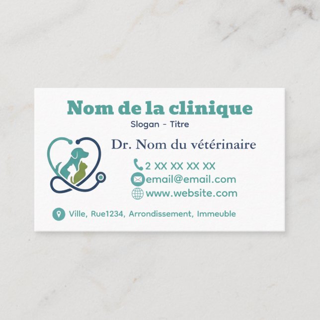 Modern Custom Veterinary Business Card (Front)