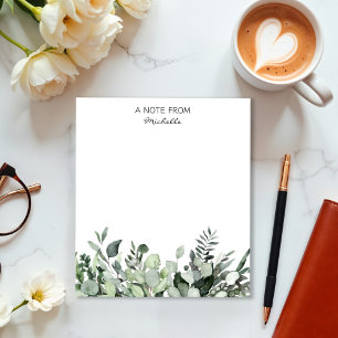 Modern Custom Watercolor Eucalyptus Greenery       Notepad