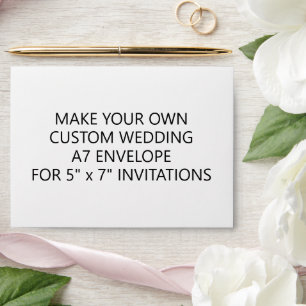 Modern Custom Wedding A7 Envelope For 5x7 Invites