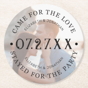 Modern Custom Wedding Photo Paper Coaster