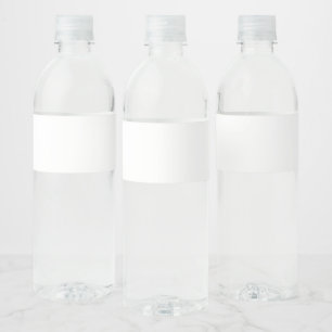 Modern Custom white simple Design Add Photo /Text Water Bottle Label