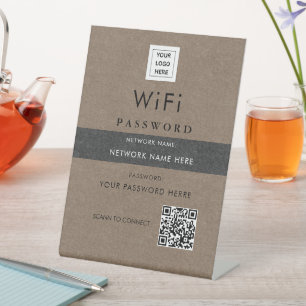 Modern Custom Wi-Fi QR Code Sign with Business Log