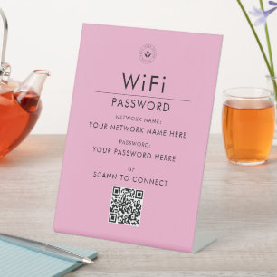 Modern Custom Wi-Fi QR Code Sign with Business Log