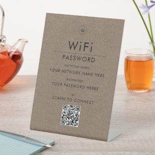 Modern Custom Wi-Fi QR Code Sign with Business Log