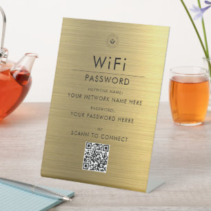 Modern Custom Wi-Fi QR Code Sign with Business Log