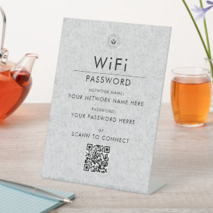 Modern Custom Wi-Fi QR Code Sign with Business Log