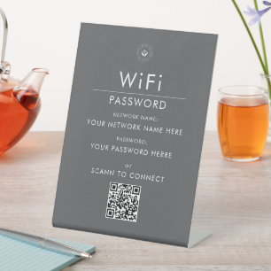 Modern Custom Wi-Fi QR Code Sign with Business Log