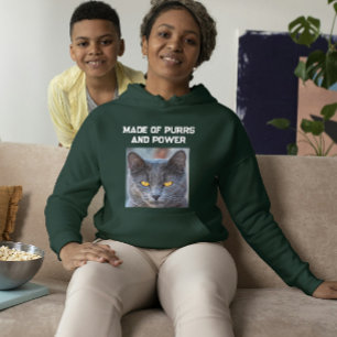 Modern Custom Wildlife Cat Text Cute Deep Forest Hoodie