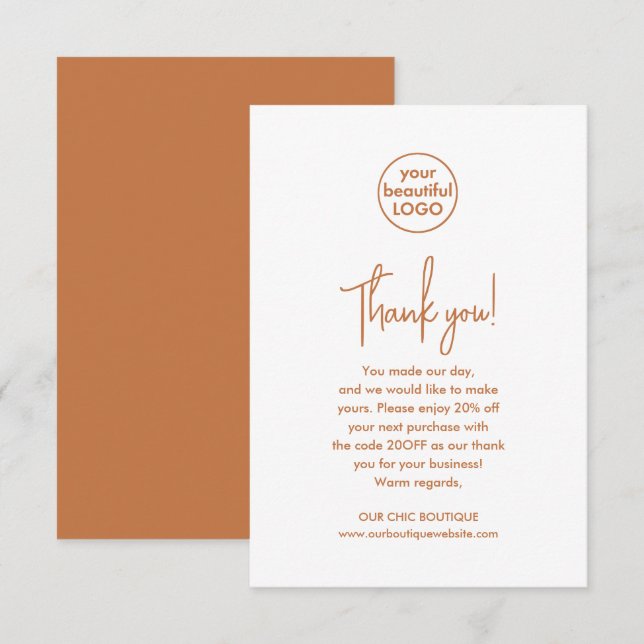 Modern Customer Appreciation Business Thank You Card (Front/Back)