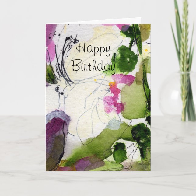 Modern Customizable Birthday Card Watercolor (Front)