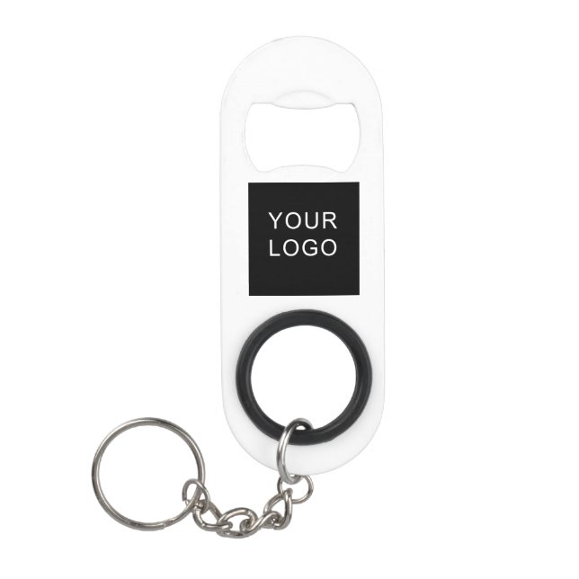 Modern Customizable Business Company Logo Design Keychain Bottle Opener (Front)