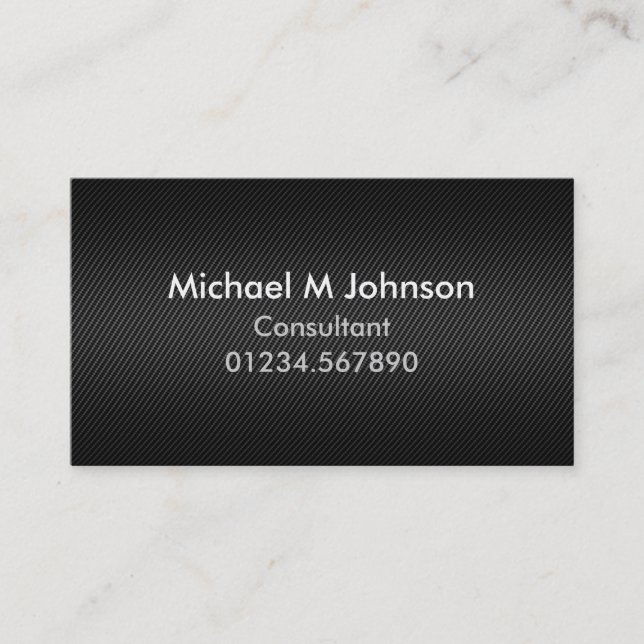 Modern Customizable Carbon Fibre Effect Business Card (Front)