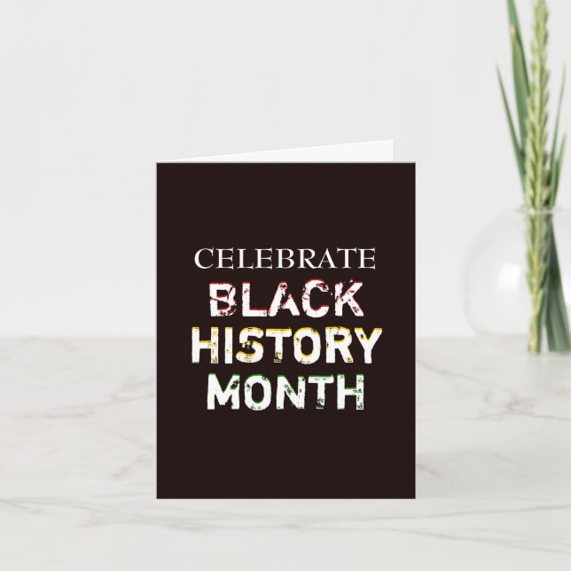 Modern Customizable CELEBRATE BLACK HISTORY MONTH Card (Front)
