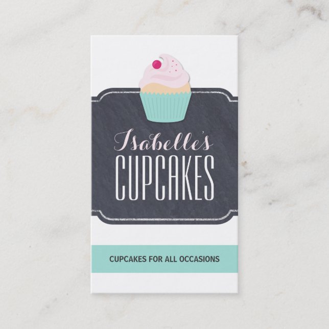 Modern Customizable Cupcake Business Card (Front)
