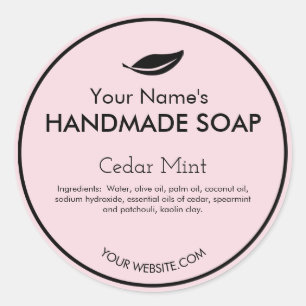 Modern Customizable Handmade Soap Labels Round