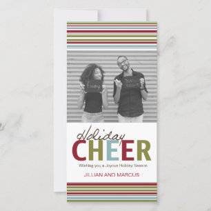 Modern Customizable Holiday Cheer Photo Card