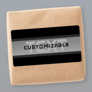Modern Customizable Layered Text Black & Grey