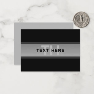 Modern Customizable Layered Text   Black & Grey Card