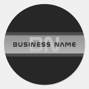 Modern Customizable Layered Text   Black & Grey Classic Round Sticker