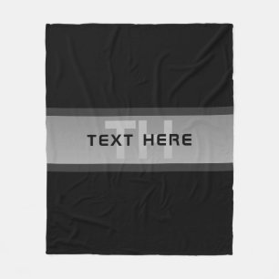 Modern Customizable Layered Text   Black & Grey Fleece Blanket