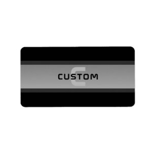 Modern Customizable Layered Text   Black & Grey Label